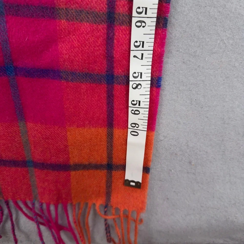 Edinburgh Scarf Womens OS Pink Plaid Lambswool Tartan Mill Check Jazz New